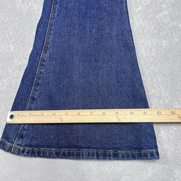 A Loves A Jeans Womens Size 25 Blue High Rise Extreme Flared Denim Jeans Pockets - Picture 8 of 15